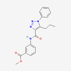 molecular formula C20H20N4O3 B2886631 methyl 3-{[(1-phenyl-5-propyl-1H-1,2,3-triazol-4-yl)carbonyl]amino}benzoate CAS No. 950234-12-5