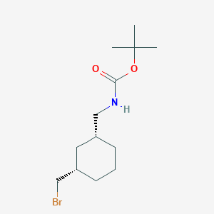 molecular formula C13H24BrNO2 B2886634 叔丁基 N-[[(1R,3S)-3-(溴甲基)环己基]甲基]氨基甲酸酯 CAS No. 2243508-24-7