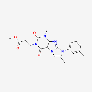 molecular formula C20H21N5O4 B2886635 3-[1,7-二甲基-8-(3-甲基苯基)-2,4-二氧代-1H,2H,3H,4H,8H-咪唑并[1,2-g]嘌呤-3-基]丙酸甲酯 CAS No. 887672-38-0