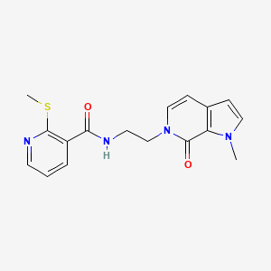 molecular formula C17H18N4O2S B2886636 N-(2-(1-甲基-7-氧代-1H-吡咯并[2,3-c]吡啶-6(7H)-基)乙基)-2-(甲硫基)烟酰胺 CAS No. 2034610-29-0