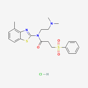 N-(2-(dimethylamino)ethyl)-N-(4-methylbenzo[d]thiazol-2-yl)-3-(phenylsulfonyl)propanamide hydrochloride