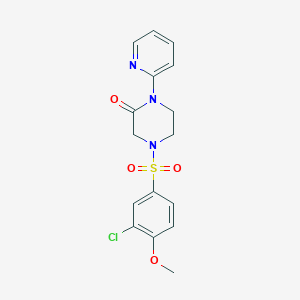 4-((3-Chloro-4-methoxyphenyl)sulfonyl)-1-(pyridin-2-yl)piperazin-2-one