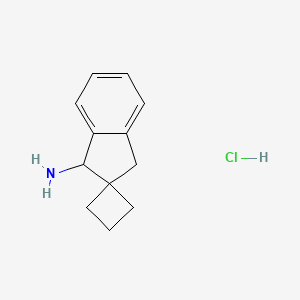 Spiro[1,3-dihydroindene-2,1'-cyclobutane]-1-amine;hydrochloride