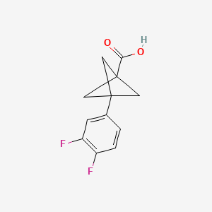 molecular formula C12H10F2O2 B2886654 3-(3,4-Difluorophenyl)bicyclo[1.1.1]pentane-1-carboxylic acid CAS No. 2287310-45-4