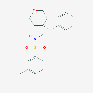 3,4-dimethyl-N-((4-(phenylthio)tetrahydro-2H-pyran-4-yl)methyl)benzenesulfonamide