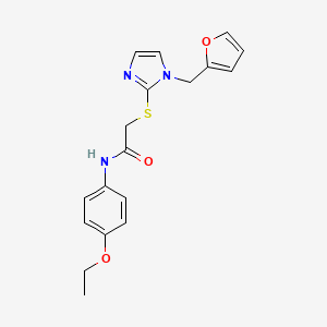 molecular formula C18H19N3O3S B2886671 N-(4-乙氧基苯基)-2-[1-(呋喃-2-基甲基)咪唑-2-基]硫代乙酰胺 CAS No. 893385-90-5