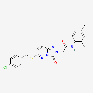 molecular formula C22H20ClN5O2S B2886672 2-(6-((4-chlorobenzyl)thio)-3-oxo-[1,2,4]triazolo[4,3-b]pyridazin-2(3H)-yl)-N-(2,4-dimethylphenyl)acetamide CAS No. 1105236-90-5