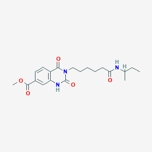 molecular formula C20H27N3O5 B2886674 3-[6-(丁-2-氨基)-6-氧代己基]-2,4-二氧代-1H-喹唑啉-7-羧酸甲酯 CAS No. 1022137-82-1