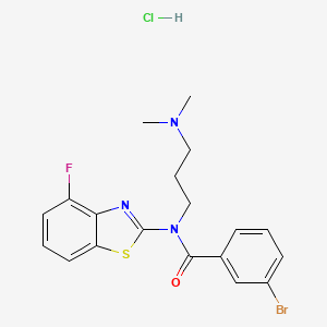 molecular formula C19H20BrClFN3OS B2886675 3-bromo-N-(3-(dimethylamino)propyl)-N-(4-fluorobenzo[d]thiazol-2-yl)benzamide hydrochloride CAS No. 1216907-14-0
