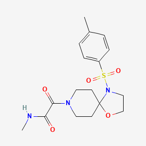 molecular formula C17H23N3O5S B2886681 N-methyl-2-oxo-2-(4-tosyl-1-oxa-4,8-diazaspiro[4.5]decan-8-yl)acetamide CAS No. 898425-42-8
