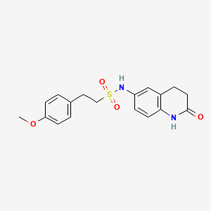 molecular formula C18H20N2O4S B2886687 2-(4-methoxyphenyl)-N-(2-oxo-1,2,3,4-tetrahydroquinolin-6-yl)ethanesulfonamide CAS No. 921916-85-0