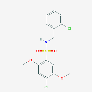 4-chloro-N-[(2-chlorophenyl)methyl]-2,5-dimethoxybenzene-1-sulfonamide