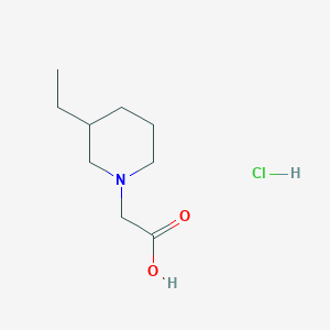 molecular formula C9H18ClNO2 B2886691 2-(3-Ethylpiperidin-1-yl)acetic acid hydrochloride CAS No. 2172579-07-4