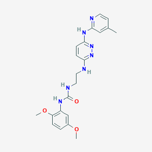 molecular formula C21H25N7O3 B2886700 1-(2,5-二甲氧基苯基)-3-(2-((6-((4-甲基吡啶-2-基)氨基)嘧啶-3-基)氨基)乙基)脲 CAS No. 1021211-23-3