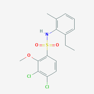 molecular formula C16H17Cl2NO3S B2886701 3,4-dichloro-N-(2-ethyl-6-methylphenyl)-2-methoxybenzene-1-sulfonamide CAS No. 2361700-41-4