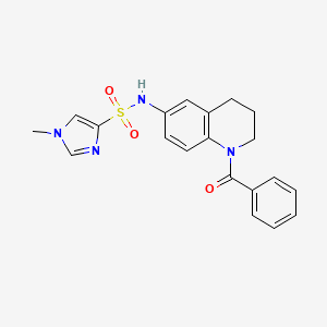 molecular formula C20H20N4O3S B2886707 N-(1-benzoyl-1,2,3,4-tetrahydroquinolin-6-yl)-1-methyl-1H-imidazole-4-sulfonamide CAS No. 1428360-36-4