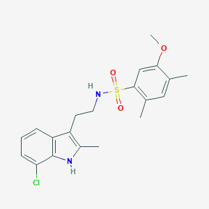 molecular formula C20H23ClN2O3S B288671 N-[2-(7-chloro-2-methyl-1H-indol-3-yl)ethyl]-5-methoxy-2,4-dimethylbenzenesulfonamide 