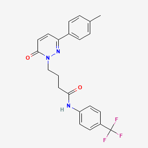 molecular formula C22H20F3N3O2 B2886713 4-(6-氧代-3-(对甲苯基)嘧啶-1(6H)-基)-N-(4-(三氟甲基)苯基)丁酰胺 CAS No. 946216-70-2