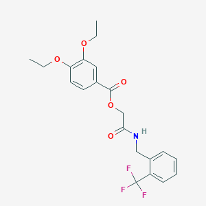 molecular formula C21H22F3NO5 B2886715 ({[2-(Trifluoromethyl)phenyl]methyl}carbamoyl)methyl 3,4-diethoxybenzoate CAS No. 1794988-69-4