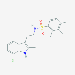 molecular formula C20H23ClN2O2S B288672 N-[2-(7-chloro-2-methyl-1H-indol-3-yl)ethyl]-2,3,4-trimethylbenzenesulfonamide 