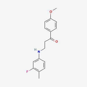 molecular formula C17H18FNO2 B2886723 3-(3-氟-4-甲基苯胺基)-1-(4-甲氧基苯基)-1-丙酮 CAS No. 882748-55-2