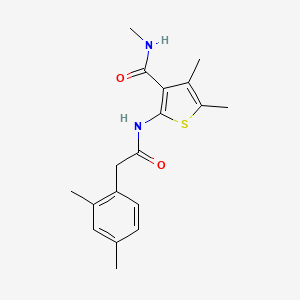 molecular formula C18H22N2O2S B2886726 2-(2-(2,4-dimethylphenyl)acetamido)-N,4,5-trimethylthiophene-3-carboxamide CAS No. 899958-35-1