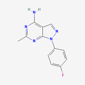 molecular formula C12H10FN5 B2886729 1-(4-Fluorophenyl)-6-methyl-1h-pyrazolo[3,4-d]pyrimidin-4-amine CAS No. 936758-09-7