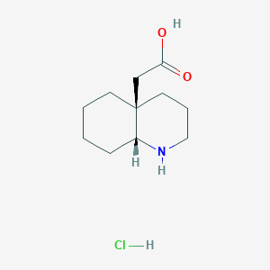 molecular formula C11H20ClNO2 B2886730 2-[(4Ar,8aR)-2,3,4,5,6,7,8,8a-八氢-1H-喹啉-4a-基]乙酸;盐酸盐 CAS No. 2361610-26-4