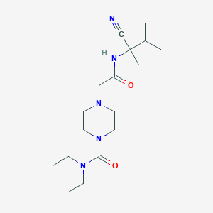 molecular formula C17H31N5O2 B2886731 4-[2-[(2-cyano-3-methylbutan-2-yl)amino]-2-oxoethyl]-N,N-diethylpiperazine-1-carboxamide CAS No. 1223728-06-0