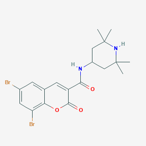 6,8-dibromo-2-oxo-N-(2,2,6,6-tetramethyl-4-piperidinyl)-2H-chromene-3-carboxamide
