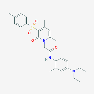 molecular formula C27H33N3O4S B2886741 N-(4-(二乙氨基)-2-甲基苯基)-2-(4,6-二甲基-2-氧代-3-甲苯磺酰基吡啶-1(2H)-基)乙酰胺 CAS No. 1189999-11-8