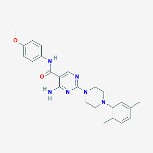molecular formula C24H28N6O2 B2886749 4-amino-2-[4-(2,5-dimethylphenyl)piperazin-1-yl]-N-(4-methoxyphenyl)pyrimidine-5-carboxamide CAS No. 1251675-15-6