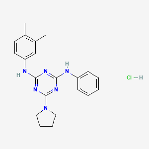 N2-(3,4-dimethylphenyl)-N4-phenyl-6-(pyrrolidin-1-yl)-1,3,5-triazine-2,4-diamine hydrochloride
