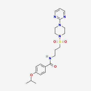 molecular formula C21H29N5O4S B2886765 4-异丙氧基-N-(3-((4-(嘧啶-2-基)哌嗪-1-基)磺酰基)丙基)苯甲酰胺 CAS No. 1021248-59-8