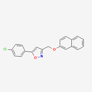 molecular formula C20H14ClNO2 B2886781 5-(4-Chlorophenyl)-3-[(2-naphthyloxy)methyl]isoxazole CAS No. 339019-72-6