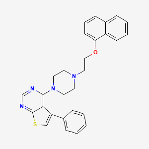 molecular formula C28H26N4OS B2886792 4-(4-(2-(萘-1-氧基)乙基)哌嗪-1-基)-5-苯基噻吩并[2,3-d]嘧啶 CAS No. 433308-19-1