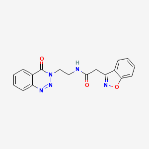 molecular formula C18H15N5O3 B2886802 2-(benzo[d]isoxazol-3-yl)-N-(2-(4-oxobenzo[d][1,2,3]triazin-3(4H)-yl)ethyl)acetamide CAS No. 2034415-94-4
