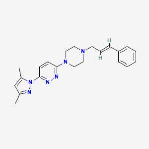 molecular formula C22H26N6 B2886807 3-(3,5-Dimethylpyrazol-1-yl)-6-[4-[(E)-3-phenylprop-2-enyl]piperazin-1-yl]pyridazine CAS No. 2415642-02-1