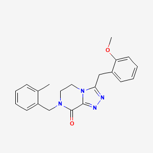 3-[(2-Methoxyphenyl)methyl]-7-[(2-methylphenyl)methyl]-5,6-dihydro-[1,2,4]triazolo[4,3-a]pyrazin-8-one