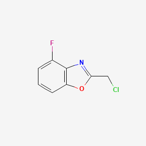 molecular formula C8H5ClFNO B2886825 2-(Chloromethyl)-4-fluoro-1,3-benzoxazole CAS No. 139549-22-7