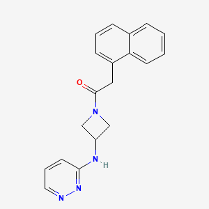 molecular formula C19H18N4O B2886838 2-(Naphthalen-1-yl)-1-{3-[(pyridazin-3-yl)amino]azetidin-1-yl}ethan-1-one CAS No. 2097900-99-5