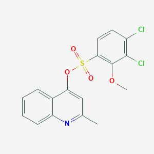 molecular formula C17H13Cl2NO4S B288684 2-Methyl-4-quinolinyl 3,4-dichloro-2-methoxybenzenesulfonate 