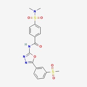 molecular formula C18H18N4O6S2 B2886844 4-(N,N-dimethylsulfamoyl)-N-(5-(3-(methylsulfonyl)phenyl)-1,3,4-oxadiazol-2-yl)benzamide CAS No. 886928-53-6