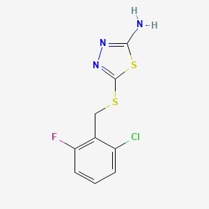 molecular formula C9H7ClFN3S2 B2886846 5-{[(2-Chloro-6-fluorophenyl)methyl]sulfanyl}-1,3,4-thiadiazol-2-amine CAS No. 660821-10-3