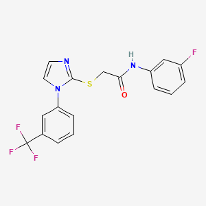 N-(3-fluorophenyl)-2-[1-[3-(trifluoromethyl)phenyl]imidazol-2-yl]sulfanylacetamide