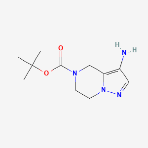 molecular formula C11H18N4O2 B2886864 tert-Butyl 3-amino-6,7-dihydropyrazolo[1,5-a]pyrazine-5(4H)-carboxylate CAS No. 1391733-15-5