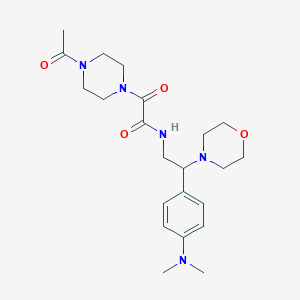 molecular formula C22H33N5O4 B2886881 2-(4-乙酰基哌嗪-1-基)-N-(2-(4-(二甲氨基)苯基)-2-吗啉基乙基)-2-氧代乙酰胺 CAS No. 899957-23-4