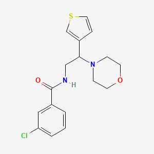 molecular formula C17H19ClN2O2S B2886884 3-chloro-N-(2-morpholino-2-(thiophen-3-yl)ethyl)benzamide CAS No. 946327-95-3