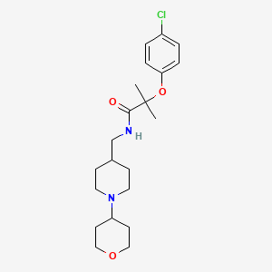 2-(4-chlorophenoxy)-2-methyl-N-((1-(tetrahydro-2H-pyran-4-yl)piperidin-4-yl)methyl)propanamide