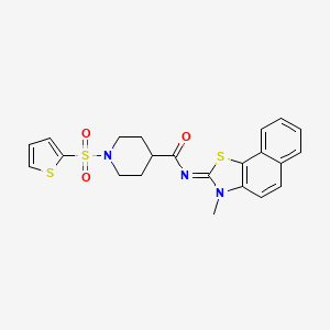 (E)-N-(3-methylnaphtho[2,1-d]thiazol-2(3H)-ylidene)-1-(thiophen-2-ylsulfonyl)piperidine-4-carboxamide